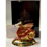 A Royal Crown Derby paperweight, Heraldic Beasts The Wessex Wyvern, limited edition 1,224/2,000,