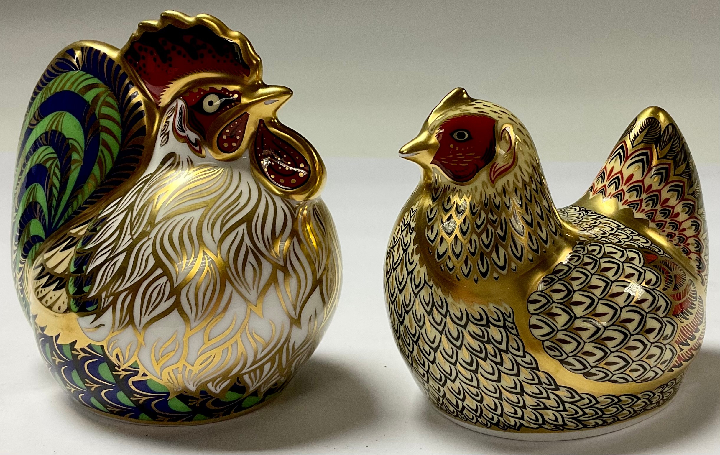 A Royal Crown Derby paperweight, Farmyard Cockerel, limited edition 105/5,000, gold stopper, 10cm, - Image 2 of 2