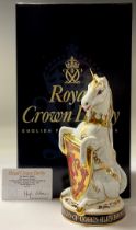 A Royal Crown Derby paperweight, The Queen's Beasts The Unicorn of Scotland, to celebrate the 60th