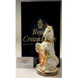 A Royal Crown Derby paperweight, The Queen's Beasts The Unicorn of Scotland, to celebrate the 60th