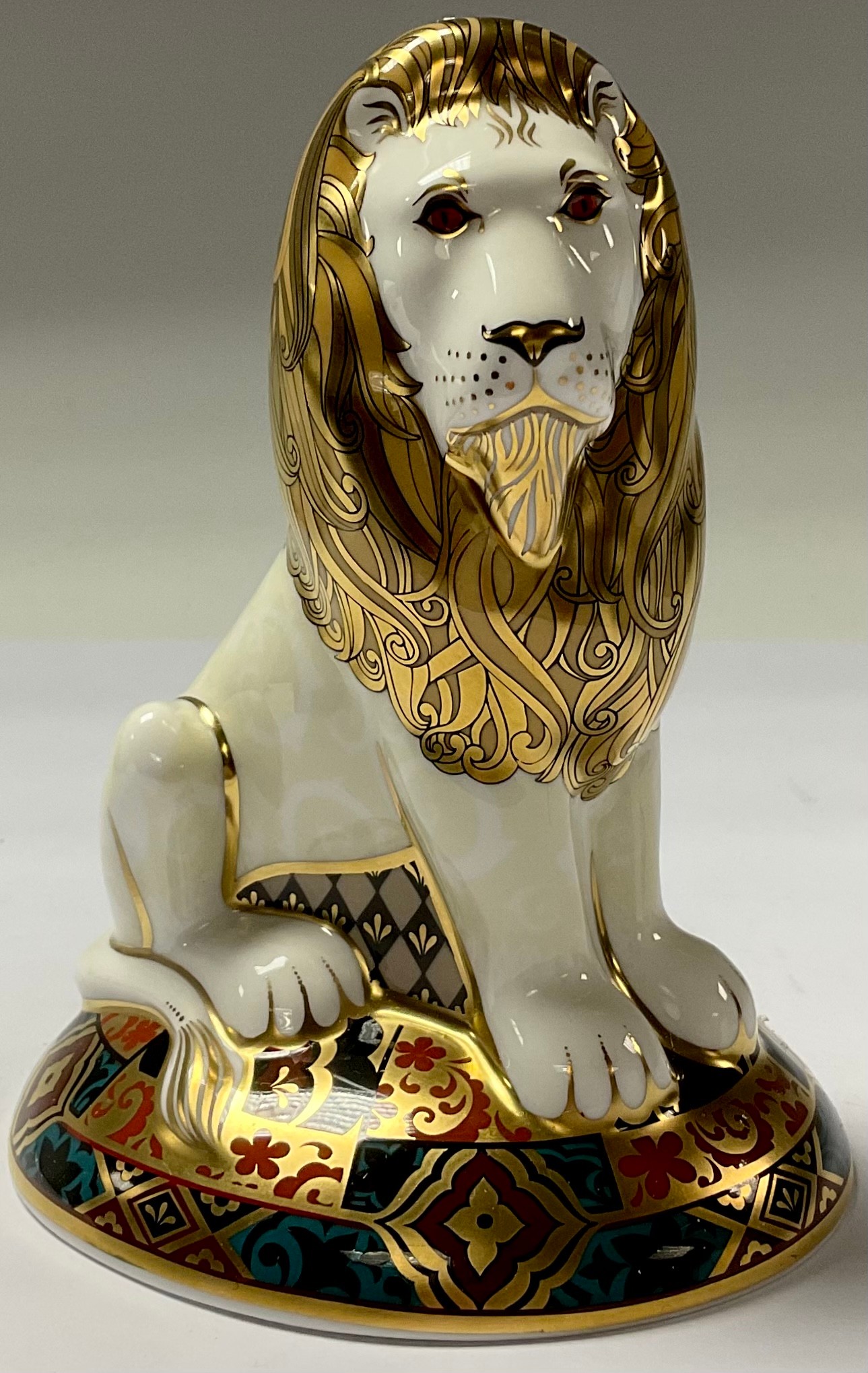 A Royal Crown Derby paperweight, Heraldic Lion, designed by Louise Adams, limited edition 1,924/2, - Image 2 of 3