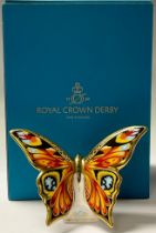 A Royal Crown Derby paperweight, Peacock Butterfly, Collector's Guild exclusive, gold stopper, 10.