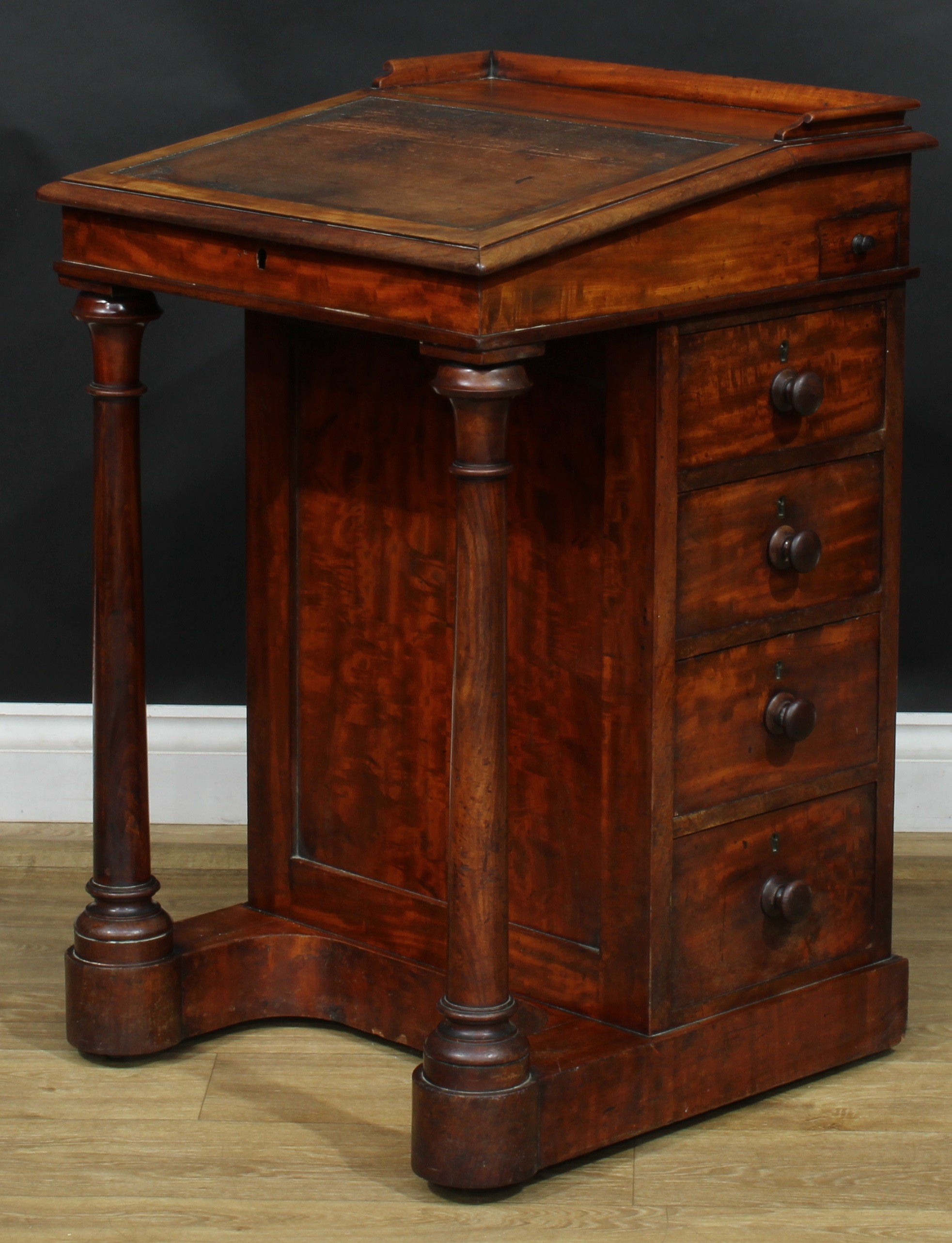 A 19th century mahogany Davenport desk, 83.5cm high, 54cm wide, 54cm deep - Image 3 of 4