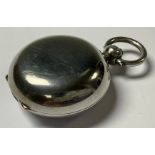 A Victorian silver sovereign case, of plain design, sprung interior, 5cm over suspension loop,