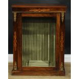 A Victorian gilt metal mounted walnut and marquetry pier cabinet, 94.5cm high, 72cm wide, 29.5cm
