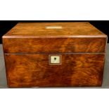 A Victorian rosewood dressing case, sprung drawer to base, c.1860