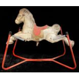 Toys & Juvenalia -a Mobo Prairie King tinplate rocking horse on springs