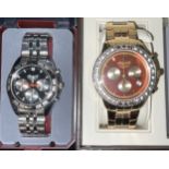A gentleman's Ingersoll Ronda Startech watch, chronograph style dial, date aperture, integral