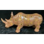 Interior Design - a Louis Vuitton style abstract sculpture of a rhinoceros, 55cm wide