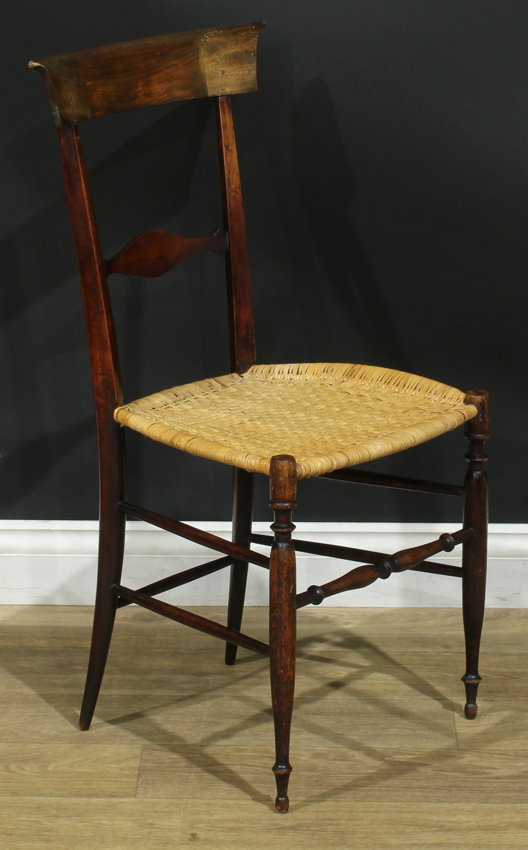 A 19th century Italian cherry Chiavari chair, designed by Giovanni Battista Ravenna, woven cane - Image 2 of 4