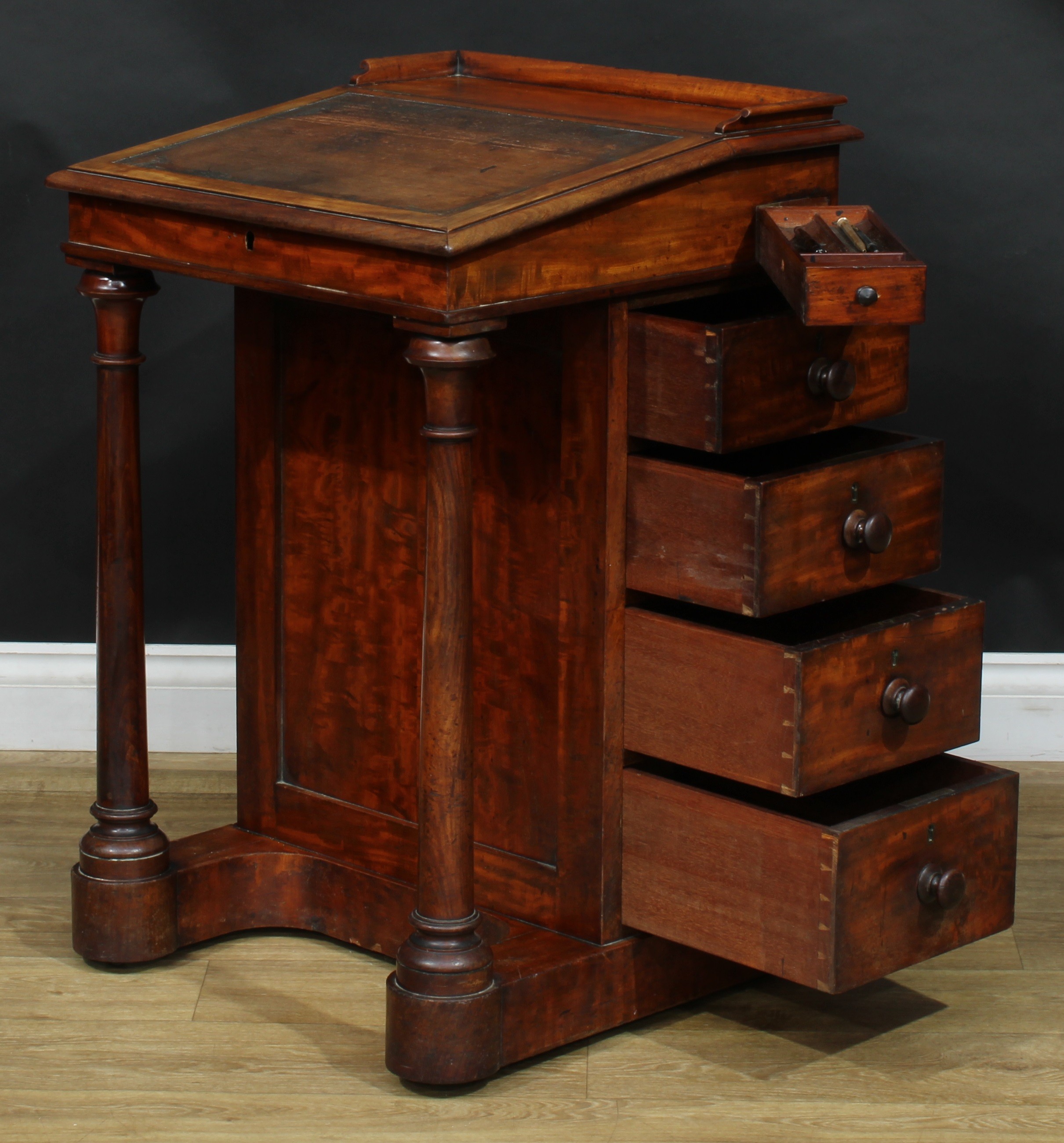 A 19th century mahogany Davenport desk, 83.5cm high, 54cm wide, 54cm deep - Image 4 of 4