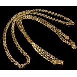 A 9ct gold fancy link necklace chain, a 9ct gold curb link bracelet, marked 375, 12g (2)