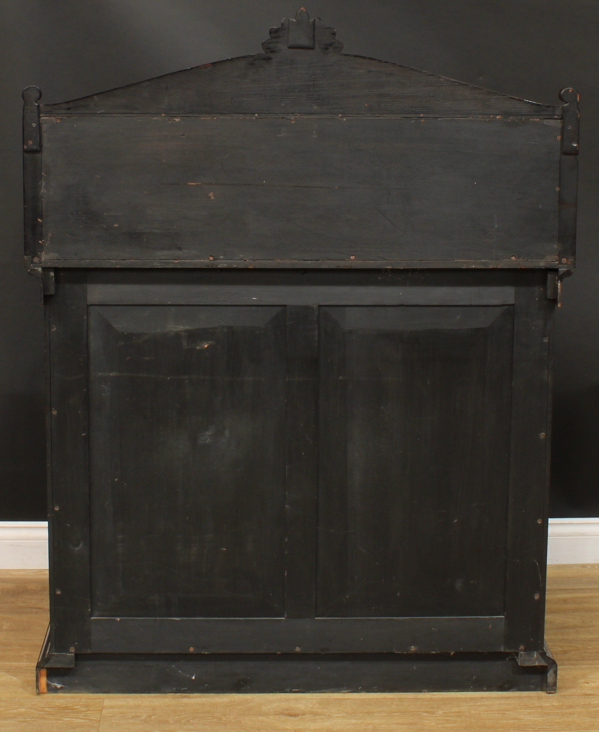 An early Victorian rosewood chiffonier, shaped superstructure with rectangular mirror, the base with - Image 6 of 6