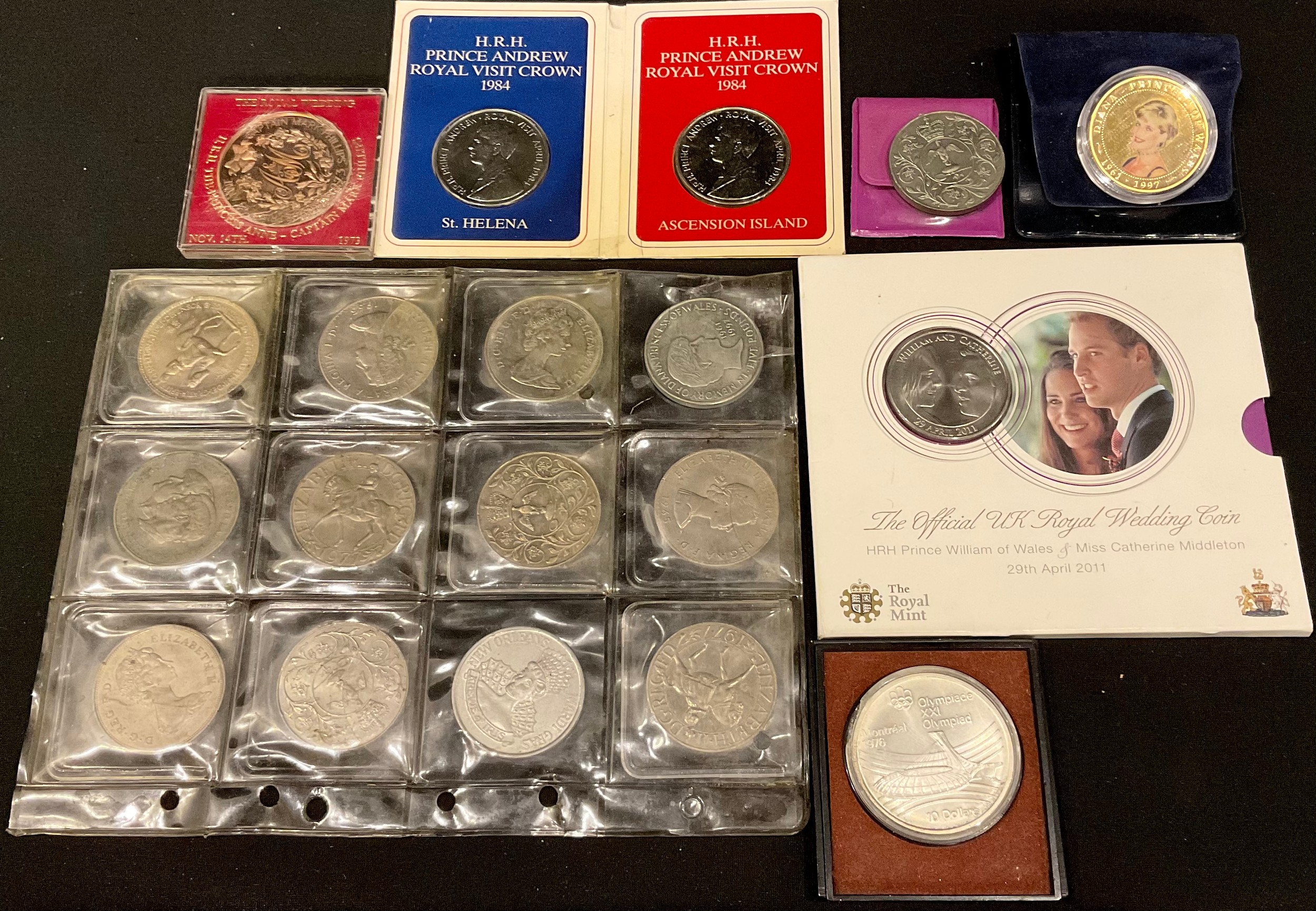 Coins - a silver Montreal 1976 Olympic $10; a collection of British base metal crowns and other - Image 6 of 6
