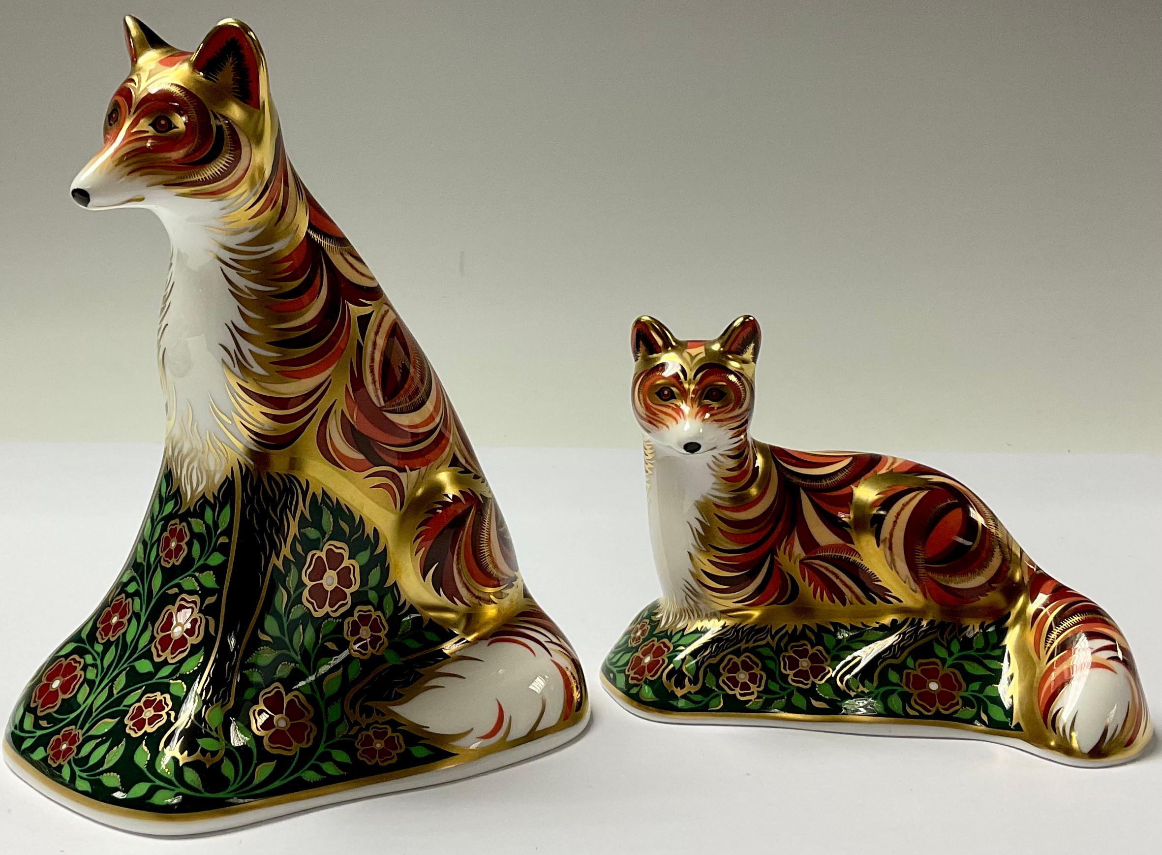 A Royal Crown Derby paperweight, Vixen, gold stopper, associated box; another, Devonian Fox Cub, - Image 2 of 2