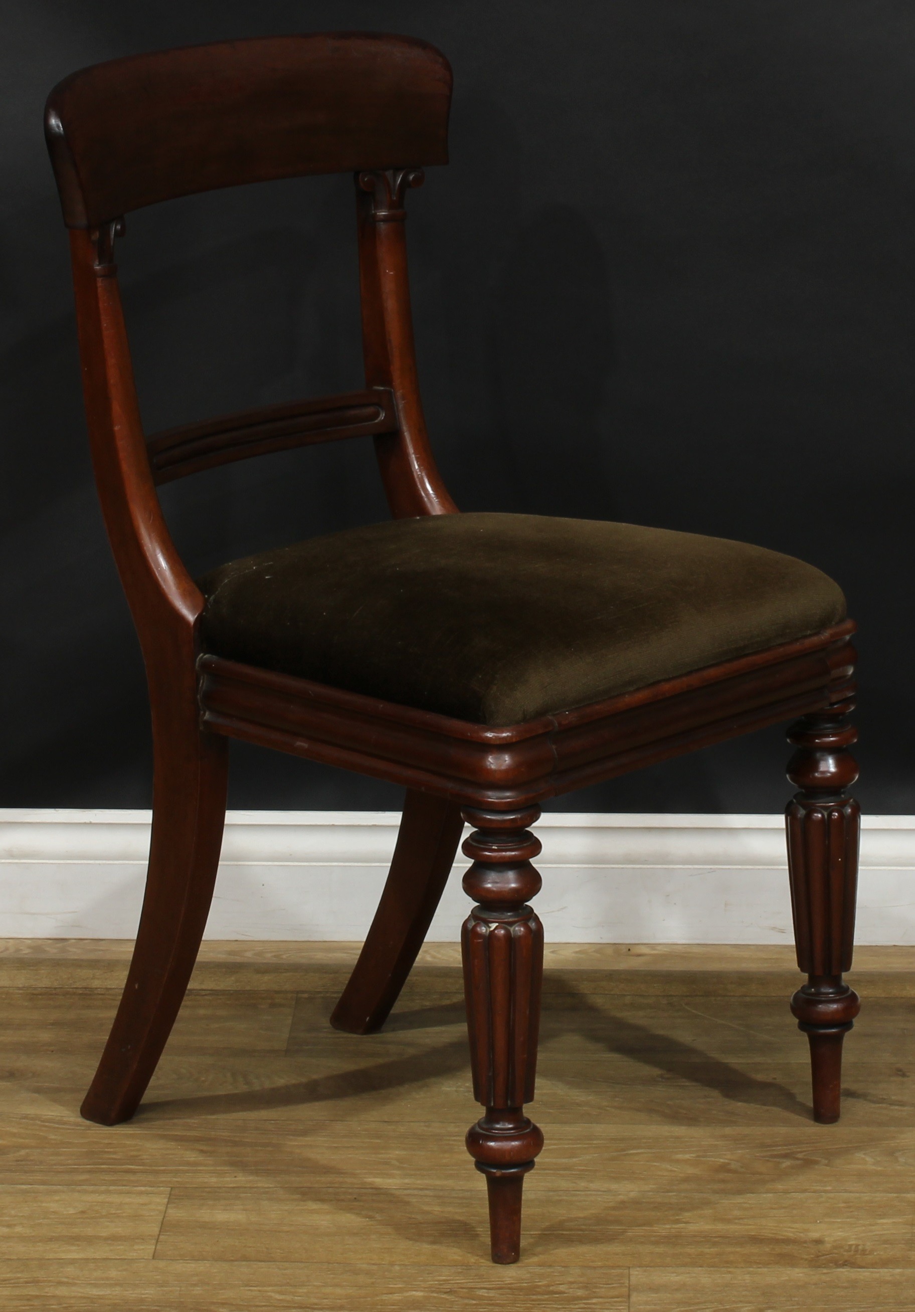 A set of four William IV mahogany dining chairs, 87.5cm high, 47cm wide, the seat 38cm deep, c.1835 - Image 3 of 3