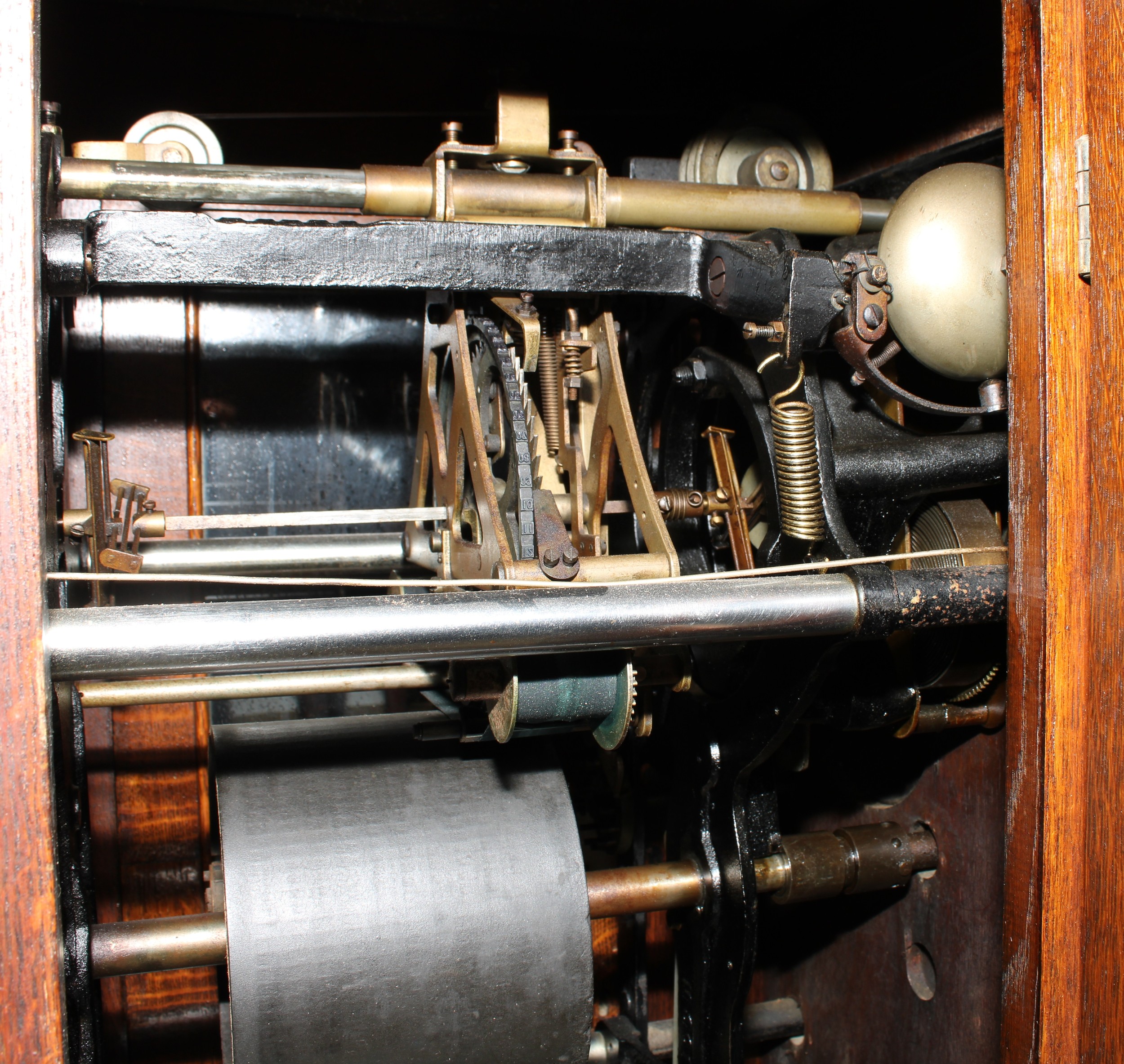 An early to mid-20th century industrial dial recorder or clocking-in machine, 15.5cm clock dial - Image 5 of 5