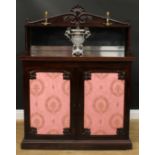 An early Victorian rosewood chiffonier, shaped superstructure with rectangular mirror, the base with