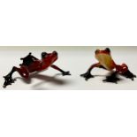 Tim Cotterill, Frogman, an associated pair of bronze and enamel frog sculptures, comprising Romeo,