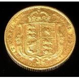 Coins - GB, Queen Victoria jubilee head half sovereign 1892 GVF/AEF