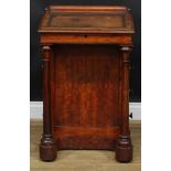 A 19th century mahogany Davenport desk, 83.5cm high, 54cm wide, 54cm deep