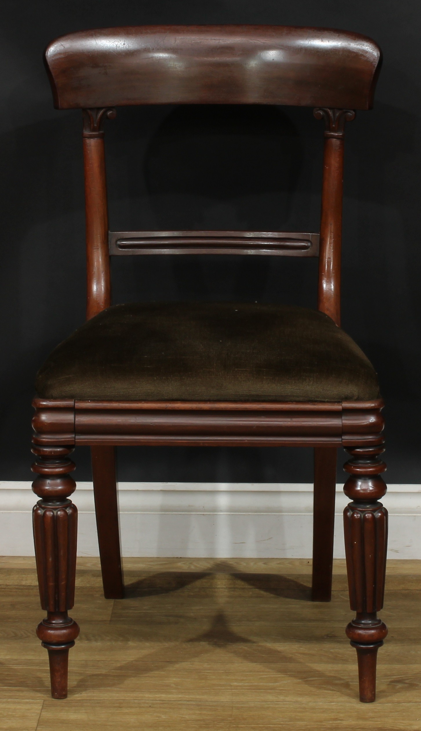 A set of four William IV mahogany dining chairs, 87.5cm high, 47cm wide, the seat 38cm deep, c.1835 - Image 2 of 3