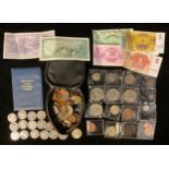 Numismatic & Notaphilist, Banknotes, Latvia 1, 2, 20 & 200 Rubles 1990-1993 issue all CU; Lebanon
