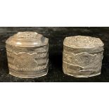 A 19th century Dutch silver marriage box; another (2)