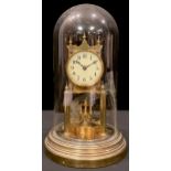 A German brass anniversary clock, Gustav Becker, Freiburg, torsion pendulum, the mechanism