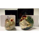 A Royal Crown Derby paperweight, Farmyard Cockerel, limited edition 883/5,000, gold stopper,