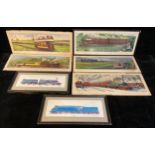Railwayana - five mid 20th century carriage prints; two framed locomotive prints (7)
