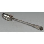 A George III silver Old English pattern basting spoon, London, c.1750