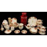 A Royal Albert Old Country Roses pattern small teapot, five teacups and saucers, four tea plates,