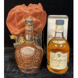 A bottle of Chivas Royal Salute 21 Year Old Scotch Whisky, 75.7cl, Spode ceramic bottle/flagon,