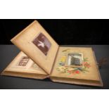 Photography - a 19th century tooled leather musical carte de visite album, containing various single