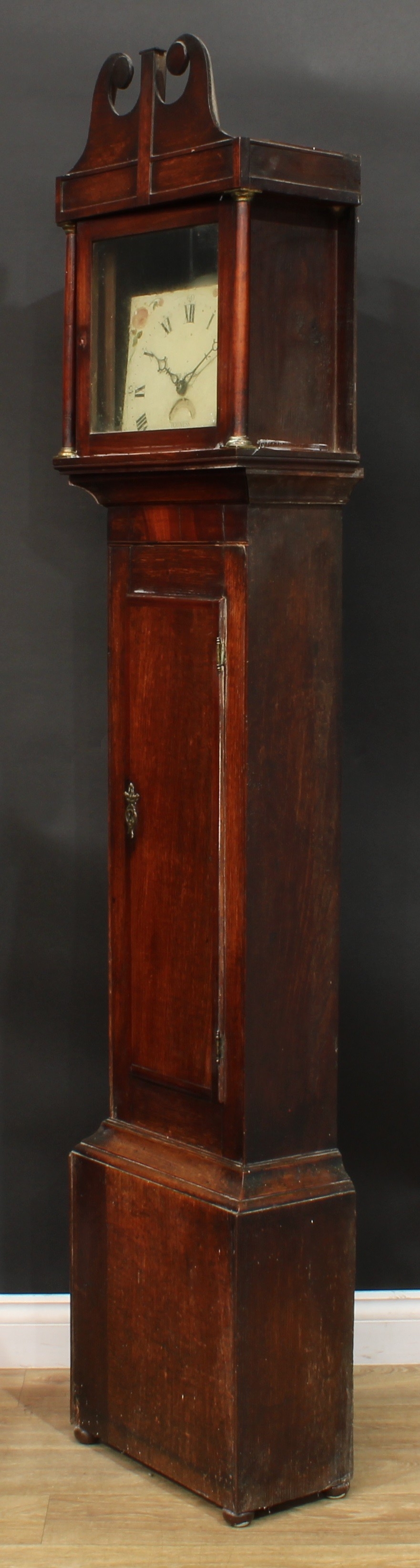 A George III oak and mahogany longcase clock, 28cm square dial inscribed Jacob Jacobs, Totness, - Image 3 of 6