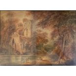 English School (late 18th/early 19th century) Abbey Ruins watercolour, 31cm x 43cm