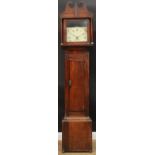 A George III oak and mahogany longcase clock, 28cm square dial inscribed Jacob Jacobs, Totness,