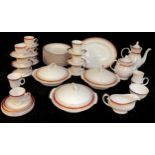 A Royal Grafton Majestic pattern dinner and tea/coffee service, including a pair of vegetable dishes