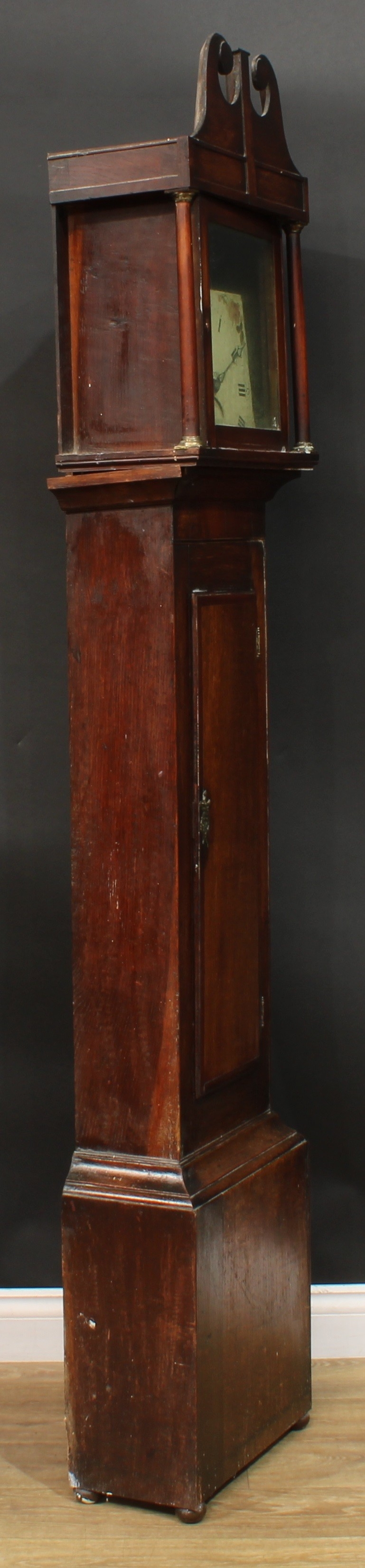 A George III oak and mahogany longcase clock, 28cm square dial inscribed Jacob Jacobs, Totness, - Image 2 of 6