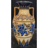 A Doulton Lambeth salt glazed stoneware two handled ovoid amphora vase, decorated by Louisa J Davis,