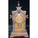 A 19th century 'gingerbread' mantel clock, 52cm high, c.1870