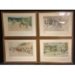 Cecil Aldin, by and after, a set of three, The Bell Inn, The Bull Inn and Coach Yard, lithographic