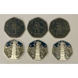 **LOT WITHDRAWN FROM SALE**Numismatic interest: Three 2009 Kew Gardens 50 pence proof FDC also thre