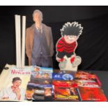 Cinema and Movies - a full size cardboard cut-out of David Tennant as Dr Who; another Dennis the