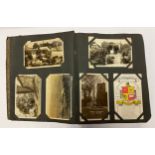 An Edwardian postcard album, containing sepia topographical, Church Street Appleby, The Duck Pond