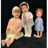 Toys & Juvenalia - a 1950s celluloid walkie-talkie doll; two other mid 20th century celluloid and