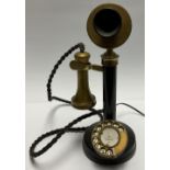 A candlestick telephone, rewired, 34cm high