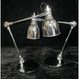 A pair of contemporary chrome anglepoise style lamps (2)