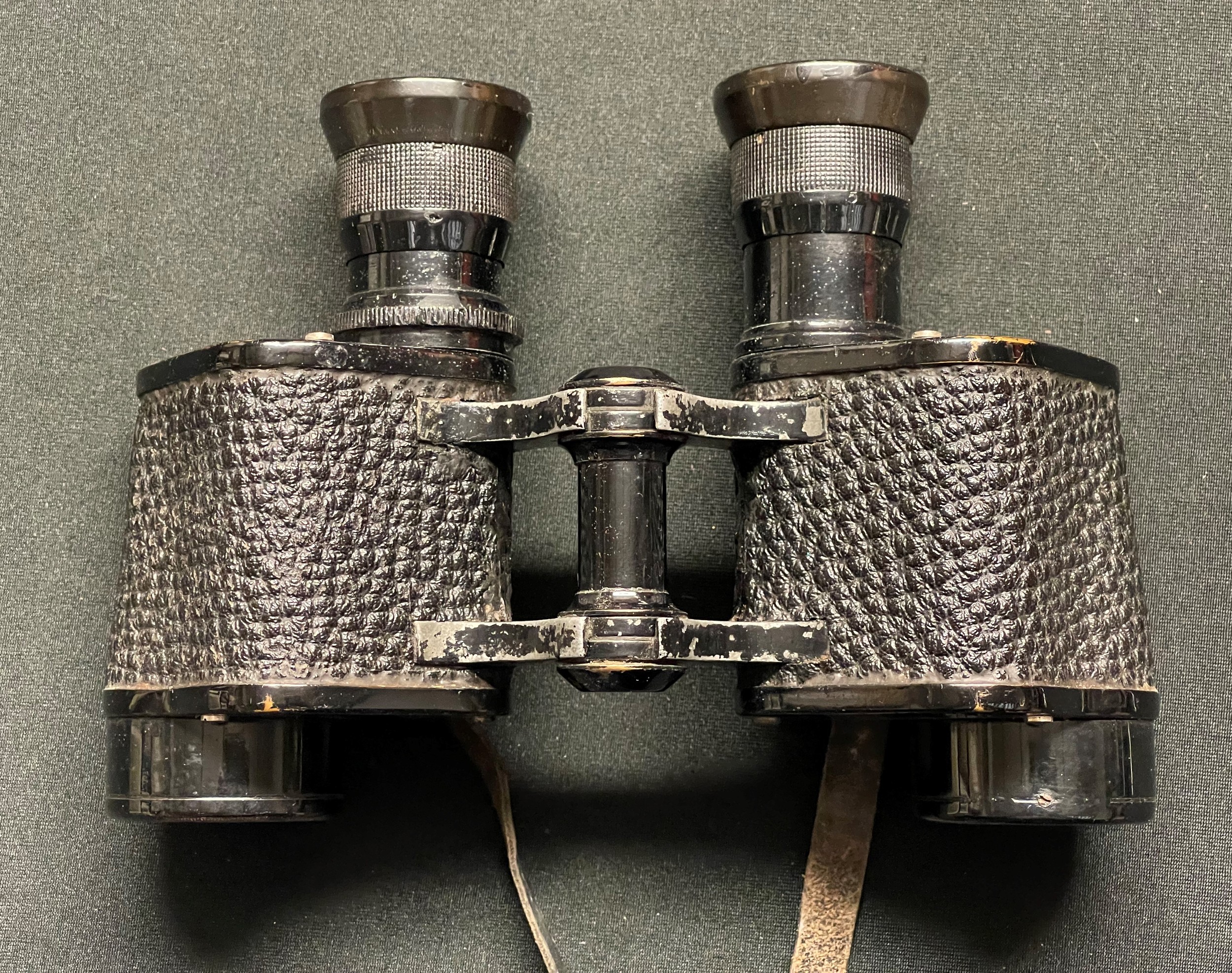 WW2 British items: Pre war Binoculars marked "Special 56065" and "RA 5 25"and 1937 pattern webbing - Image 6 of 13